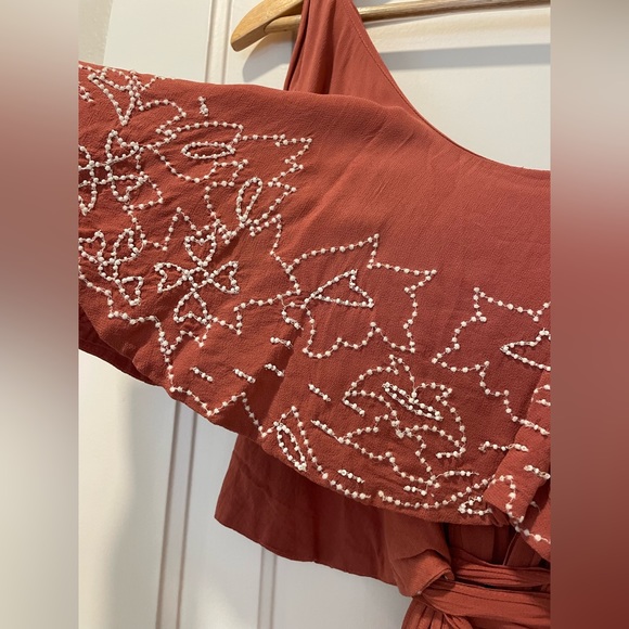 Free People Sylvia Beaded Wrap Dress Size Small - Picture 3 of 6